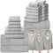Mixweer 24 Piece Light Grey Microfiber Absorbent Towel Set: 2 Oversized Bath