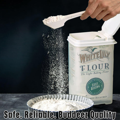 Buddeez 3.75 Quart Flour and Sugar Container - Large Kitchen Storage Unit with Scoop for Pantry Organization