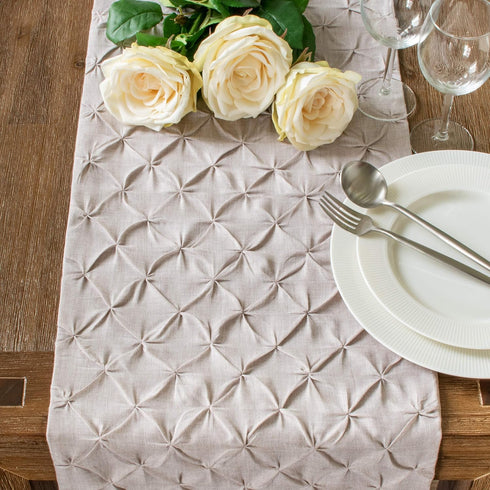 The White Petals Natural Oatmeal Dresser Scarf Table Runners, 14x36 inch, Pack of 1, Fabric Lined for Home, Kitchen,