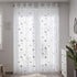 Grommet 84 Inch Set 2 Twinkle Moon Curtains Sheer Silver for Baby Nursey Room - Star and Moon Lace Curtains for Living