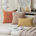 Kevin Textile Fall Pillow Cover Decor, 18"x18" Lined Linen Throw Pillow Cases, Set of 2, Orange
