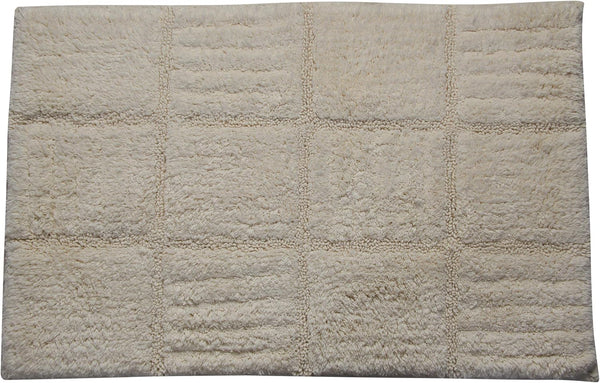 Castle Hill Chakkar Board Spray Latex Back Bath Rug, 21 by 34-Inch, Ivory