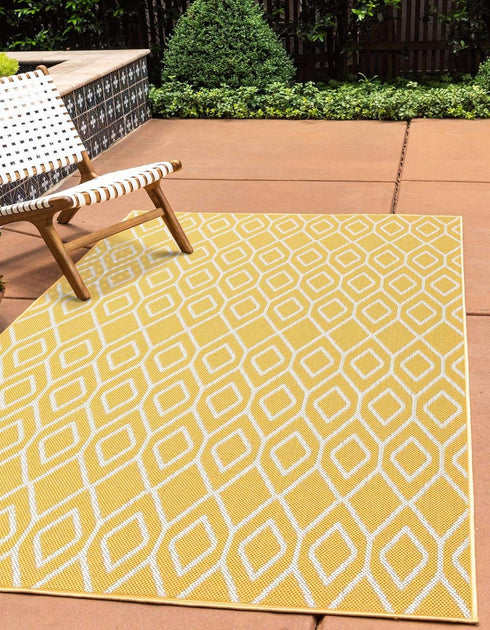 Jill Zarin Outdoor Area Rug - Turks and Caicos, 2' 2" x 3' Rectangle, Yellow Ivory/Ivory Collection
