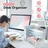 SUPEASY Desk Organizer with File Holder, 5-Tier Mesh Paper Letter Tray with Pen Holder and Drawer for Office Supplies