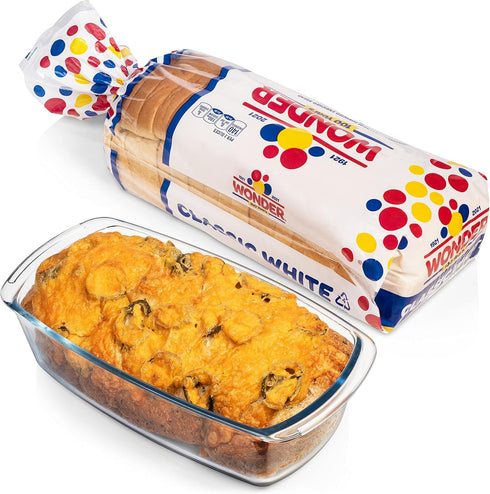 Razab LARGE 7.6 Cups Glass Loaf Pan with Lids, BPA Free Airtight Meatloaf Pan, Microwave and Oven Safe
