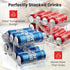 Oizeir 2-Pack Expandable Soda Can Dispenser For Fridge - - Clear Transparent Soda Can Organizer For Refrigerator