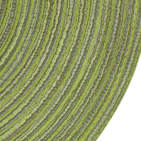 SHACOS Round Placemats Set of 4 Braided Cotton Place Mats 15 inch for Kitchen Dining Table Holiday Party (Pea Green)