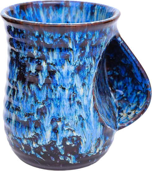 18oz Ceramic Hand Warmer Mug - Novelty Coffee Mug, Microwave and Dishwasher Safe - Blue