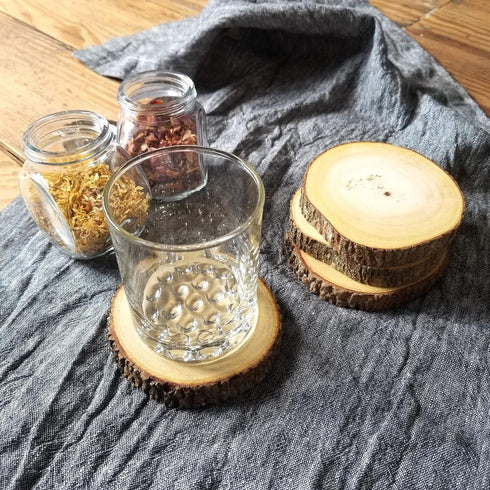 Lipper International Acacia Tree Bark Coasters, Set of 4