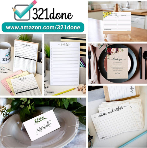 321Done Share a Memory Card - 50 Cards, 4" x 6" for Life Celebrations, Made in USA, White Floral