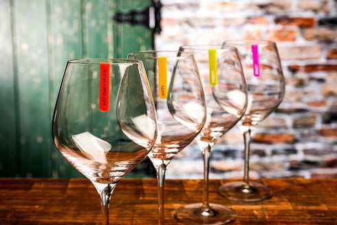 Capabunga GlassWhere Reusable Silicone Stemless Glass Identifiers, Assorted Bright Colors Collection