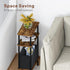Newmics 3-Tier Narrow Side Table with Fabric Basket, End Table for Small Spaces, Slim Nightstand with Storage Shelf