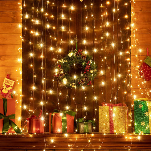 195 6.5 5 8 1 Pack Tuanse LED Curtain Tapestry Lights Backdrop String Lights, x Feet Hanging Fairy Curtain Light