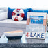 Pavilion Gift Company Life is Better 10 Oz Triple Wick Candle in Ceramic Boat Dish, Blue, 67770