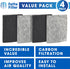 FLT200 Air Purifier Filter Compatible with GermGuardian Filter Q for AP201/AC225 Air Purifiers - Pack of 4