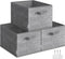 SONGMICS Storage Baskets, Set of 3 Fabric Storage Bins, Foldable Closet Organizer for Bedroom, Living Room, Cattail Gray