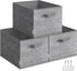 SONGMICS Storage Baskets, Set of 3 Fabric Storage Bins, Foldable Closet Organizer for Bedroom, Living Room, Cattail Gray