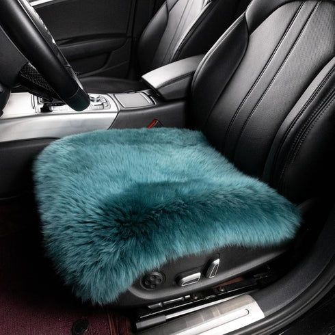 18x18 Inch (Pack 1),Peacock Sheepskin Chair Cushion Non-Slip Back Square Genuine Fur Chair Cover Silky Natural Wool