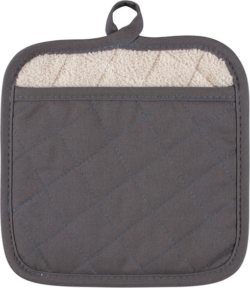 KAF Home Chefs Solid Pot Mitt - Pewter - 100% Cotton, Machine Washable, Made in USA