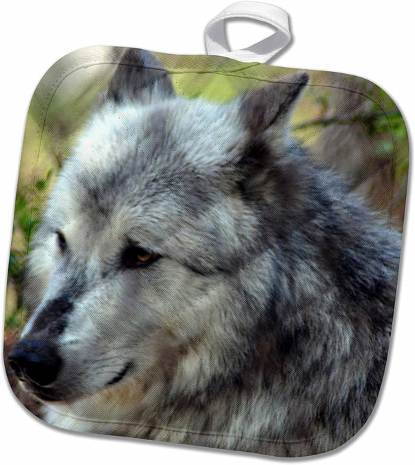3D Rose Wolf Pot Holder, 8" x 8"