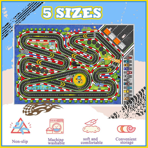 39''x59'' Kids Racing Rug Car Road Kid Rug Carpet Playmat for Playoom Traffic Road Kid Play Mat for BedroomKids