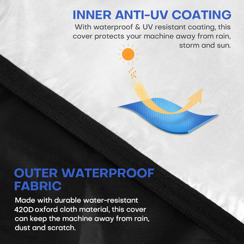 ANMINY Outdoor Waterproof Washer Dryer Cover, Dustproof Zipper Design for Most Top Load or Front Loading Machines