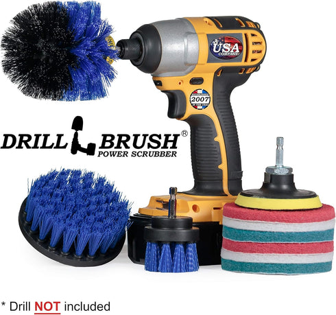 Drillbrush Cleaning Supplies - - Brush Drill Attachment Kit - Drill Brush Pads - Hot Tub Cleaner Brush - Pool Cleaner