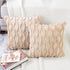 MADIZZ Set of 2 Soft Plush Short Wool Velvet Decorative Throw Pillow Covers 16x16 inch, Khaki Square Luxury Style