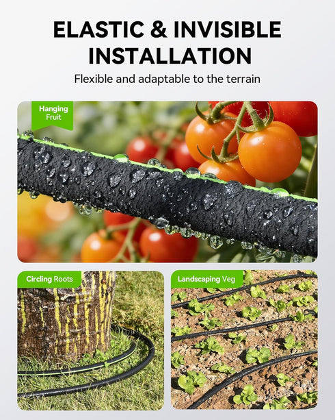 1/2'' 50ft 80% RAINPOINT Soaker Hose for Garden, Drip Irrigation Hose, Water Seeper Soaker Hoses for Foundation