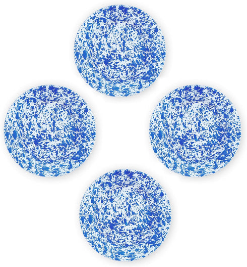 Dinner Plate, 10.25 inch, Blue/White Splatter by Enamelware