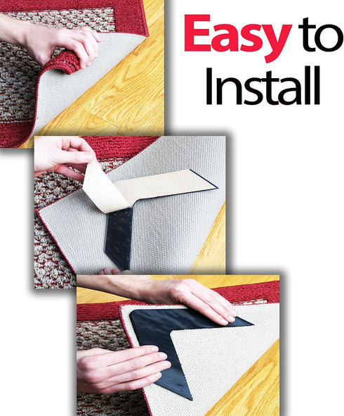 iPrimio NeverCurl V Shape Design Rug Corner Gripper to Stop Rug Corner Curling, Safe for Wood Floors