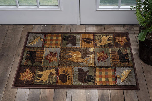 Colorblock Wildlife Multi-Color 2x3 Small Scatter Mat Rug for Indoor & Outdoor Entryway, Hallway, or Foyer
