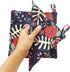 CUSHYSTORE Canvas Pot Holder Oven Pads, Navy Blue Potholders for Cooking Kitchen, 7.75", 2 Pack (Exotic Flower)