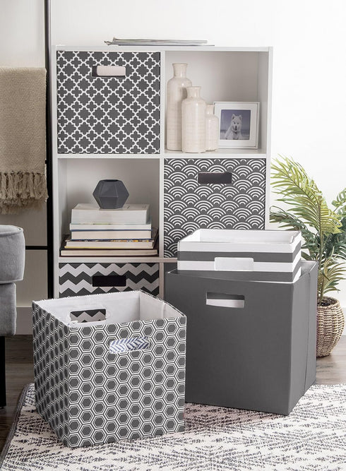 Large Gray Collapsible Storage Cube - DII Poly-Cube Collection