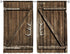 Cinbloo Farmhouse Kitchen Curtains, Rod Pocket 27.5W x 39L Inch Brown Barn Door Vintage Country Design, 2 Panels Set