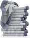 Cleanbear Wash Cloths for Showering, 12 Washcloths with Stylish Jacquard Weaved Design,