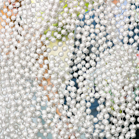 "Skeleteen Faux White Pearl Necklaces - 12 Pack Pearl Beaded Necklace Party Favors"