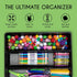 Kitchen Utensils Organizer, Large Non-Slip Cutlery Drawer Holder, 3 Compartment Multi-Purpose Home Organization, Black