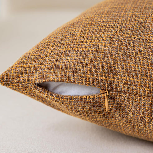 Kevin Textile Decorative Throw Cushion Covers Set of 2, Farmhouse Cushion Case Indoor Outdoor, 22 x 22 inches (Hazel