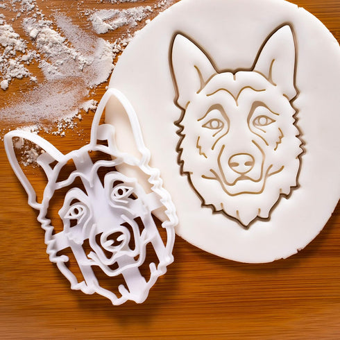 Set of 2 German Shepherd Cookie Cutters (Designs: Face & Body), 2 Pieces by Bakerlogy