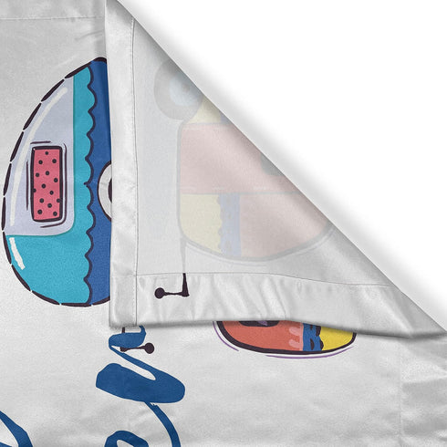 Ambesonne Camper Kitchen Curtains - You Make Me Happy Camper Motivational Words, 2 Panel Set, 55" X 39", Blue Pink