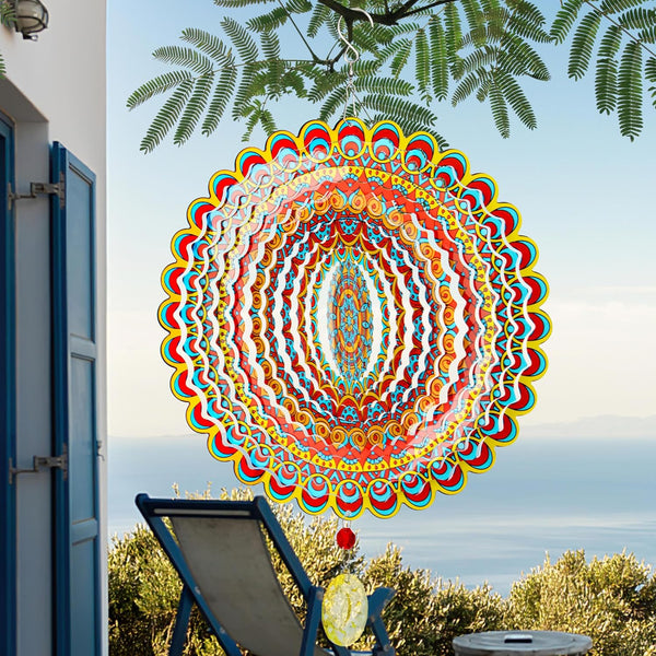 Wind Spinner - Hanging Wind Sculptures for Yard and Garden Decor, Mandela Color