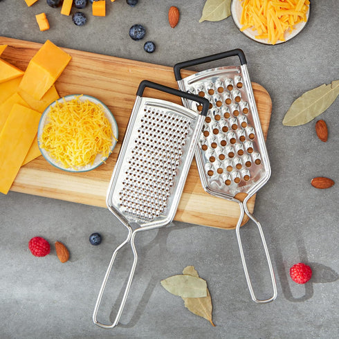 RSVP International Endurance Kitchen Collection Multi-Use Cheese Grater, Handheld Potato Slicer, 10 x 2-3/4-Inch