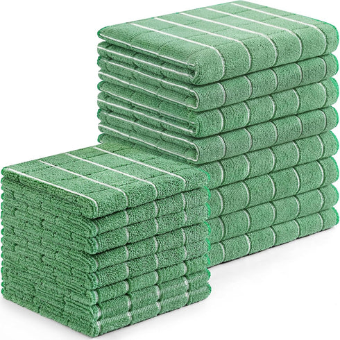 Homaxy Microfiber Kitchen Towels and Dishcloths Set, 16 Pack Soft and Absorbent
