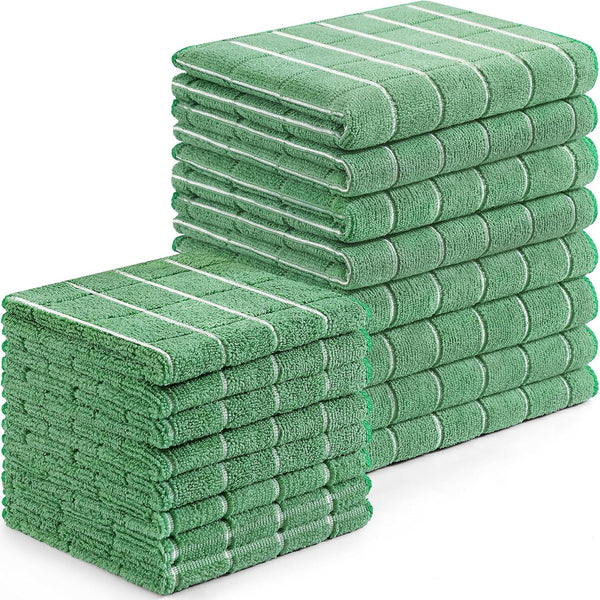 Homaxy Microfiber Kitchen Towels and Dishcloths Set, 16 Pack Soft and Absorbent