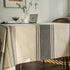 ArtBud 55" 102" (8-10 Burlap Cotton Linen Table Clothes Farmhouse Tablecloth Striped Picnic Table Cover Heavy Fabric