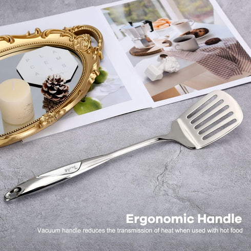 Kitchen Utensils Set, Contains Soup Ladle, Spaghetti Claw, Wok Turner, Slotted Turner, Premium Stainless Steel