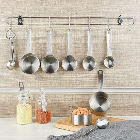 Lucky Plus Stainless Steel Measuring Spoons Set, 18/8(304) Steel Material, Heavy Duty 9 Measuring Spoons (10ml & 20ml)