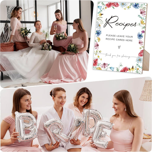 Leave Your Recipe Cards Here: Wedding Party Signs for Wedding Decorations and Bridal Shower