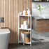 Wisuce Essentials 3 (White3 Corner Shelf Stand - Tier Bamboo Small Corner Bookshelf for Office Kitchen Bedroom Plant